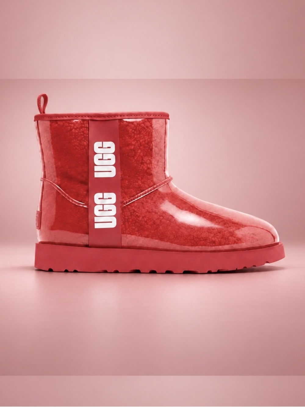 UGG Classic Clear Mini Hot Pink Waterproof Boots Size 8
